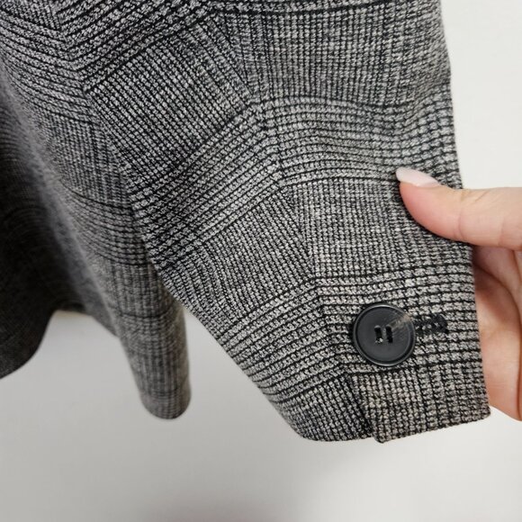 All Saints Helei Oversize Double Breasted Plaid Blazer Jacket Sz 10 Grey L - Picture 10 of 13